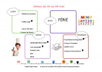 menu du 05 au 09 mai 2025