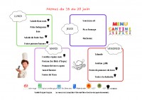 menus du 16 au 20 juin