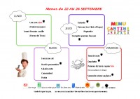 menus du 22 au 26 septembre 2025