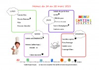 Menus du 24 au 28 mars 2025