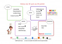 menus du 30 juin au 04 juillet
